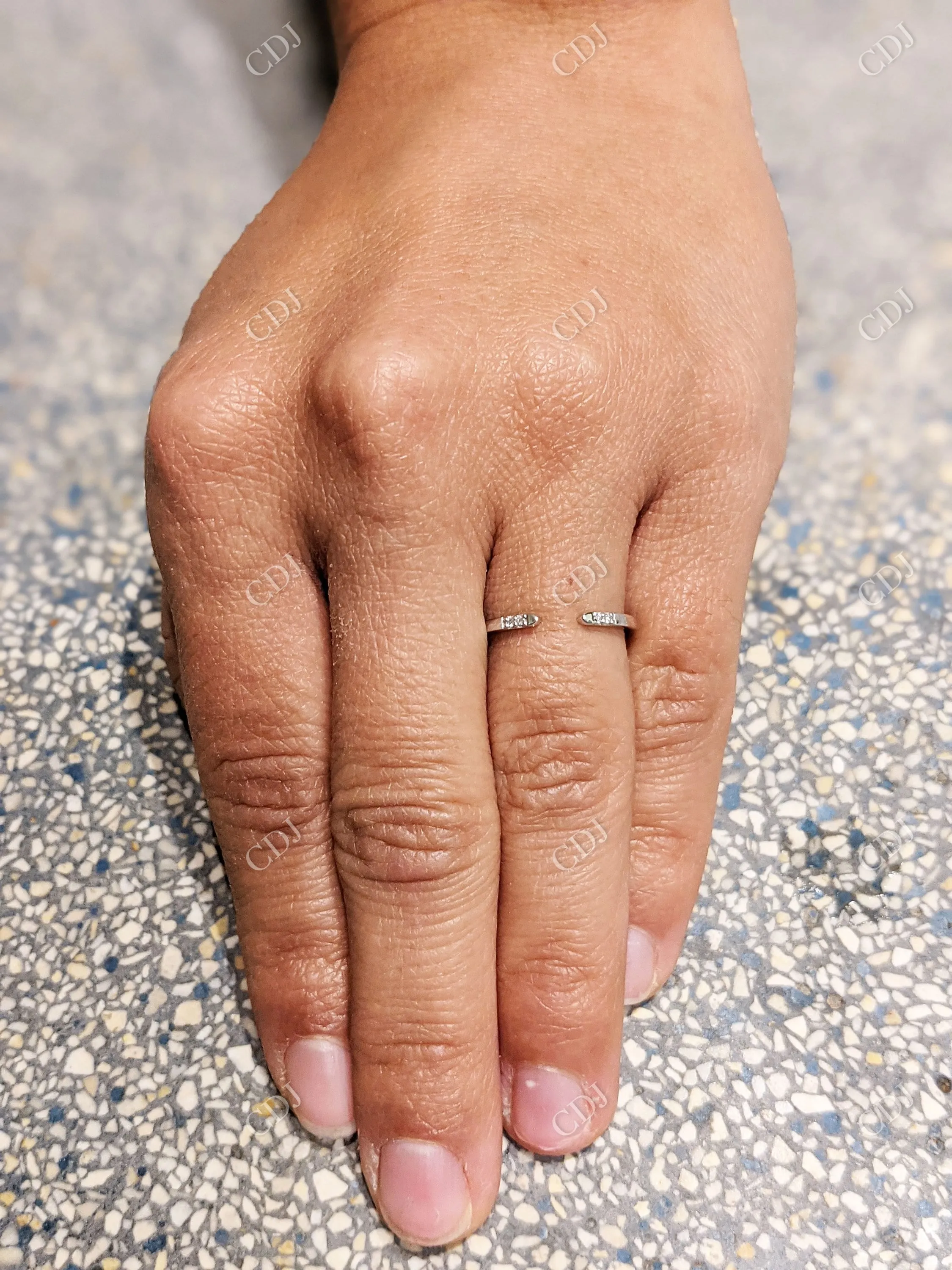 0.05CT Simple Diamond Cuff Ring