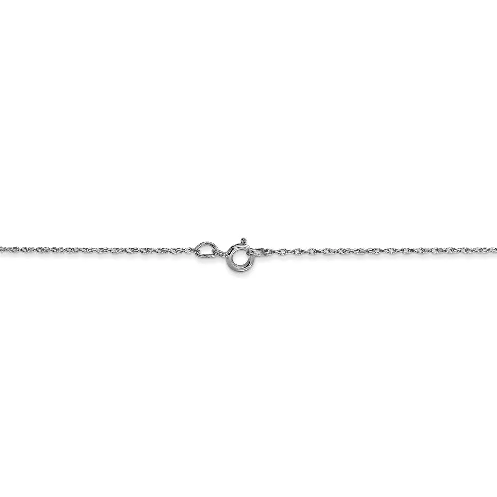 0.5mm, 14k White Gold, Cable Rope Chain Necklace