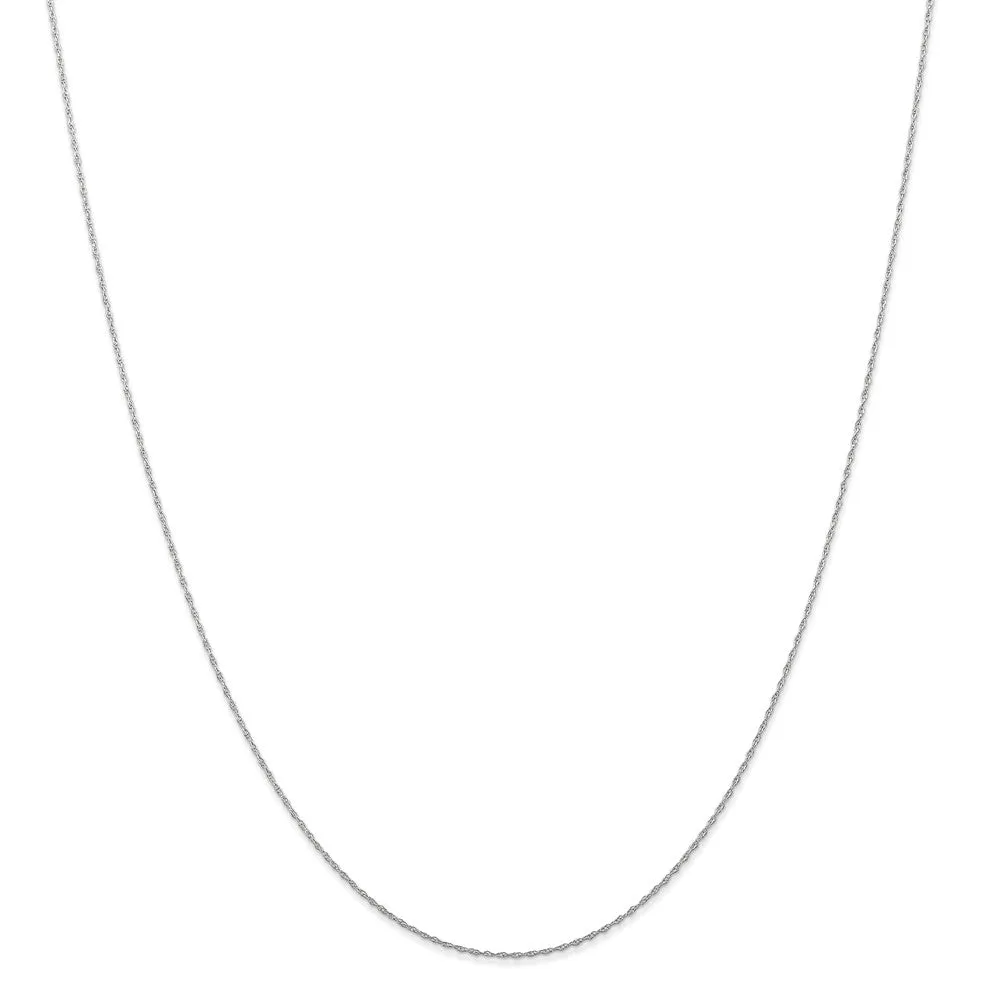 0.5mm, 14k White Gold, Cable Rope Chain Necklace