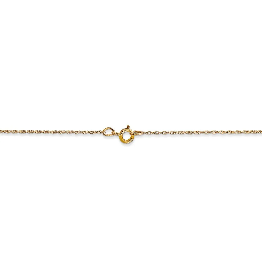 0.5mm, 14k Yellow Gold, Cable Rope Chain Necklace