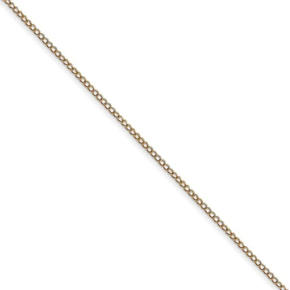 0.5mm, 14k Yellow Gold, Curb Chain Necklace