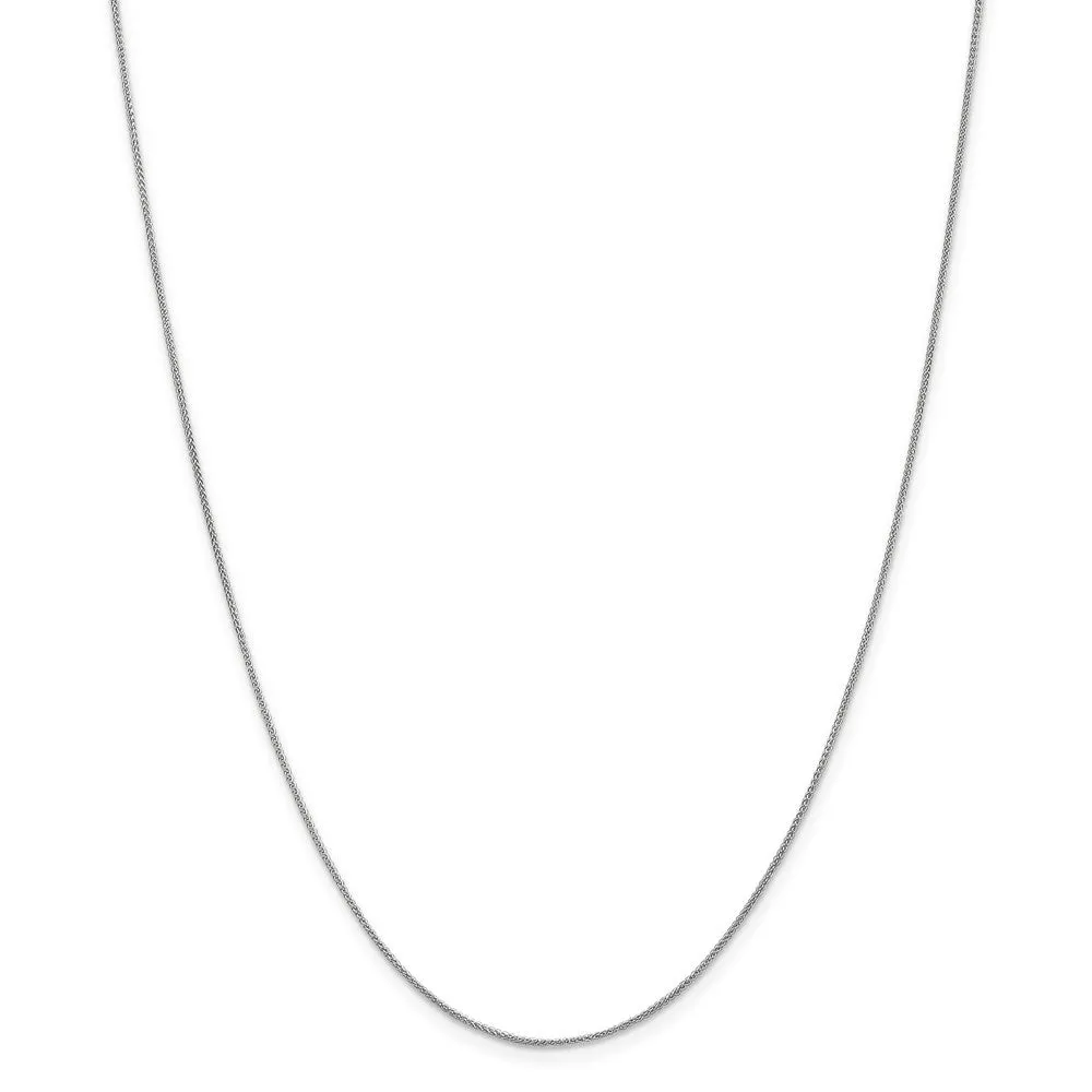 0.8mm, 14k White Gold, Solid Spiga Chain Necklace