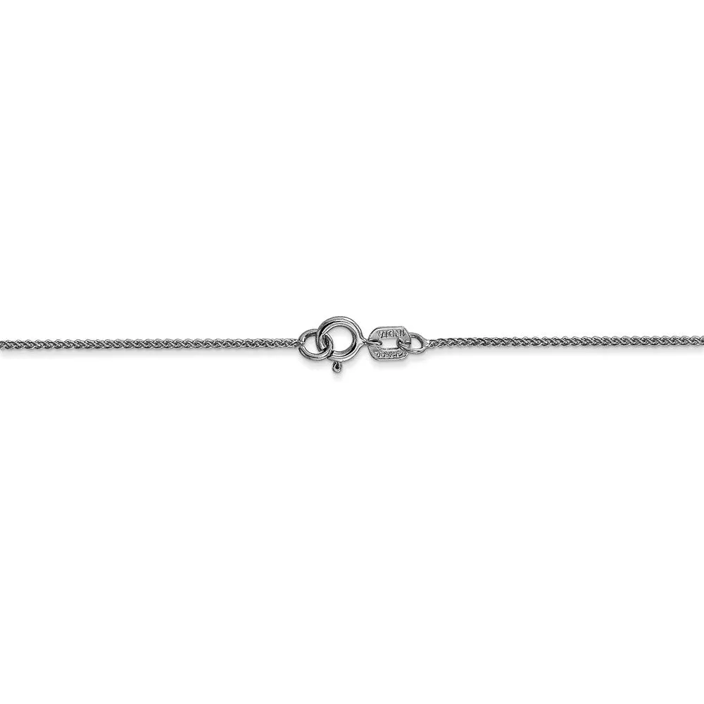 0.8mm, 14k White Gold, Solid Spiga Chain Necklace