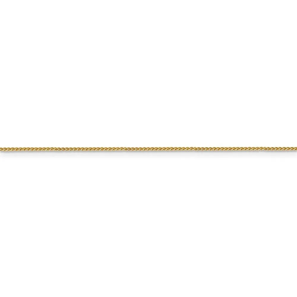 0.8mm, 14k Yellow Gold, Solid Spiga Chain Anklet