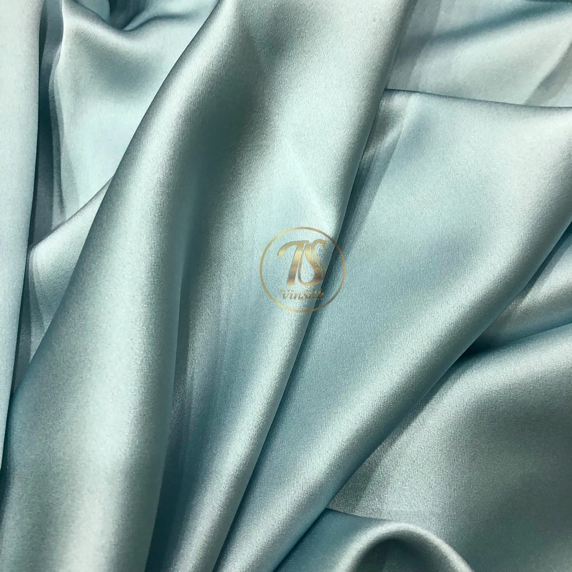 100% PURE MULBERRY SILK fabric by the yard – Satin silk fabric – 19mm - Organic fiber - Wedding dress - Gift for women - Light blue silk satin