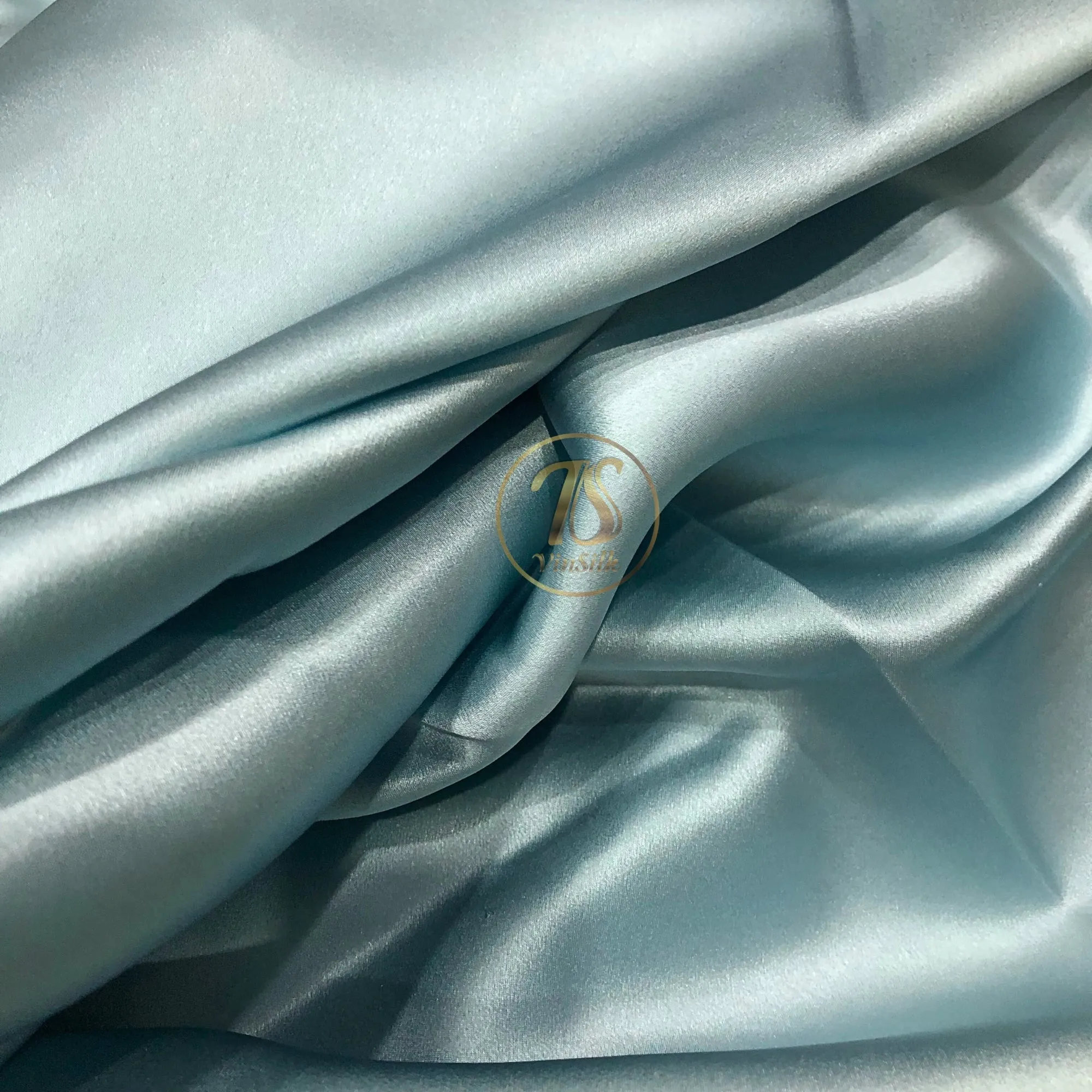 100% PURE MULBERRY SILK fabric by the yard – Satin silk fabric – 19mm - Organic fiber - Wedding dress - Gift for women - Light blue silk satin