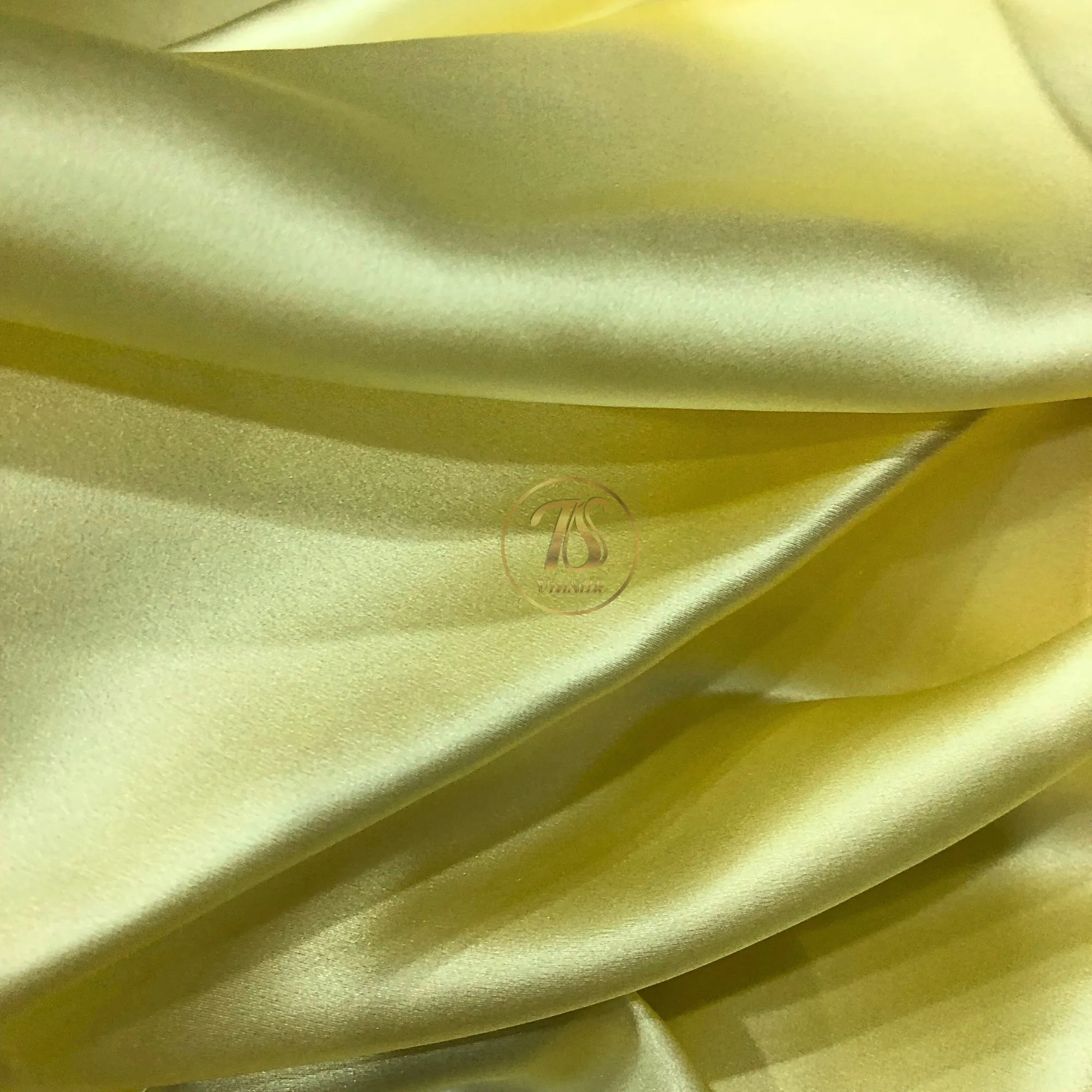 100% PURE MULBERRY SILK fabric by the yard – Satin silk fabric – 19mm - Organic fiber - Wedding dress - Gift for women - Light yellow silk satin