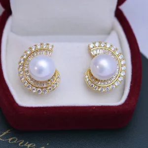 11-12mm Freshwater Pearl & Camille Earrings