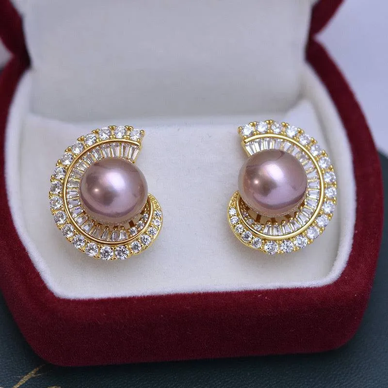 11-12mm Freshwater Pearl & Camille Earrings