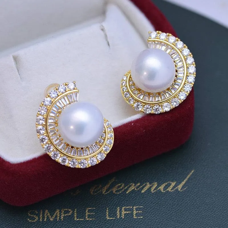 11-12mm Freshwater Pearl & Camille Earrings