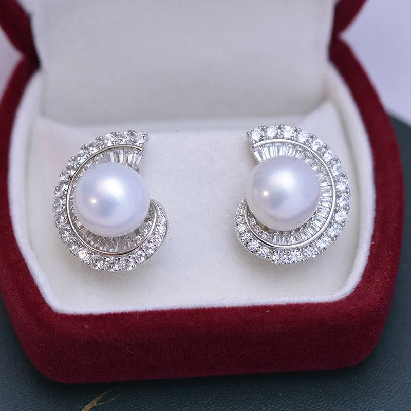 11-12mm Freshwater Pearl & Camille Earrings