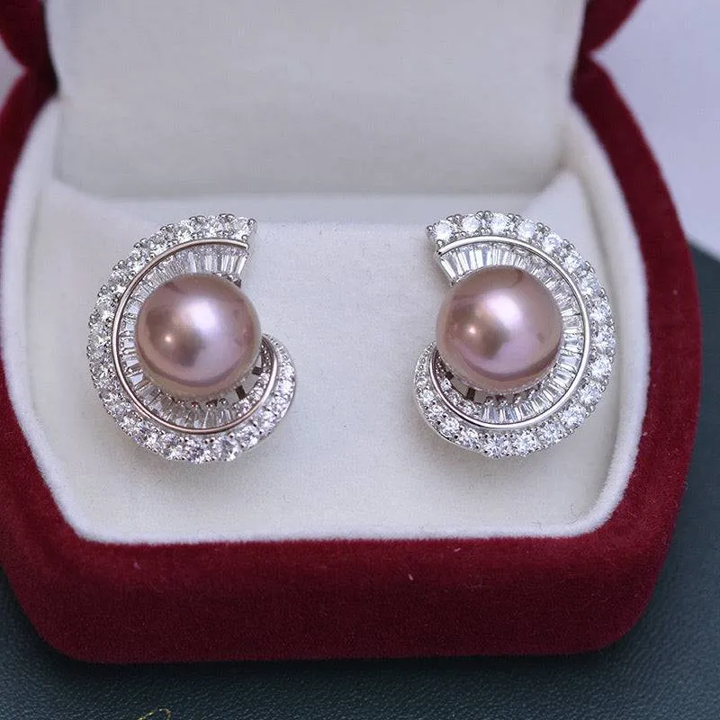 11-12mm Freshwater Pearl & Camille Earrings