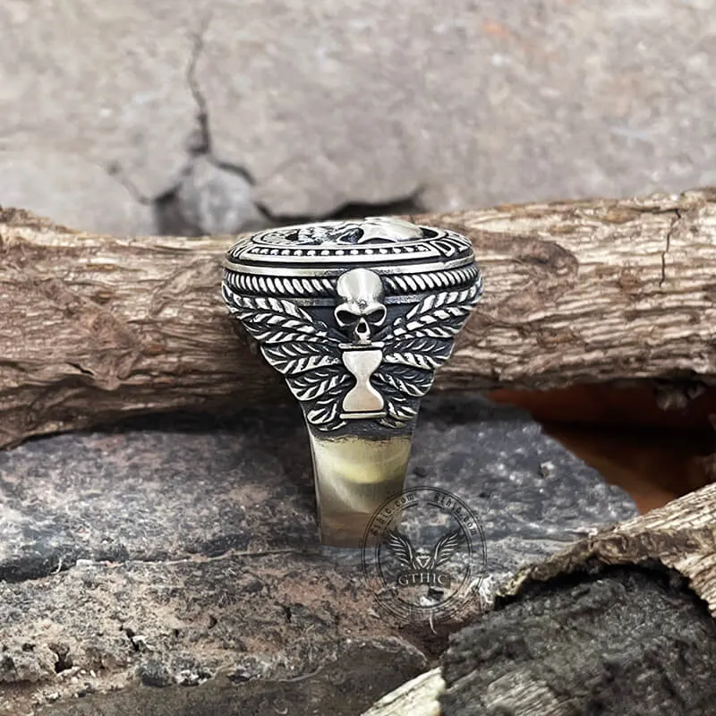 12 Constellations Zodiac Sign Sterling Silver Skull Ring