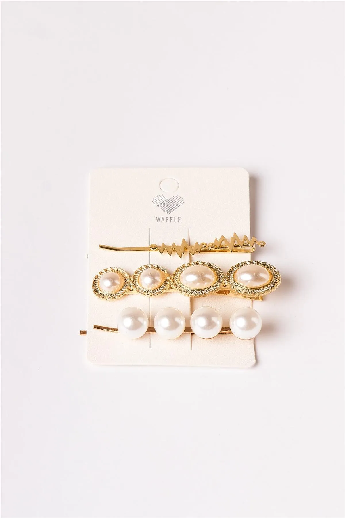 12pcs Gold Large Pearled Bobby Pins