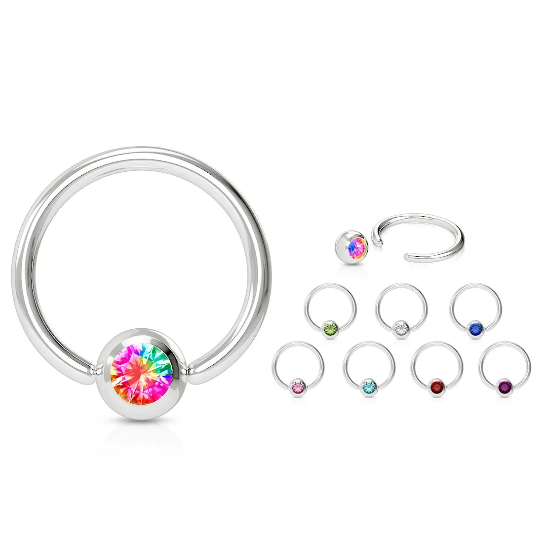 14g Classic Gem Captive Bead Body Jewellery