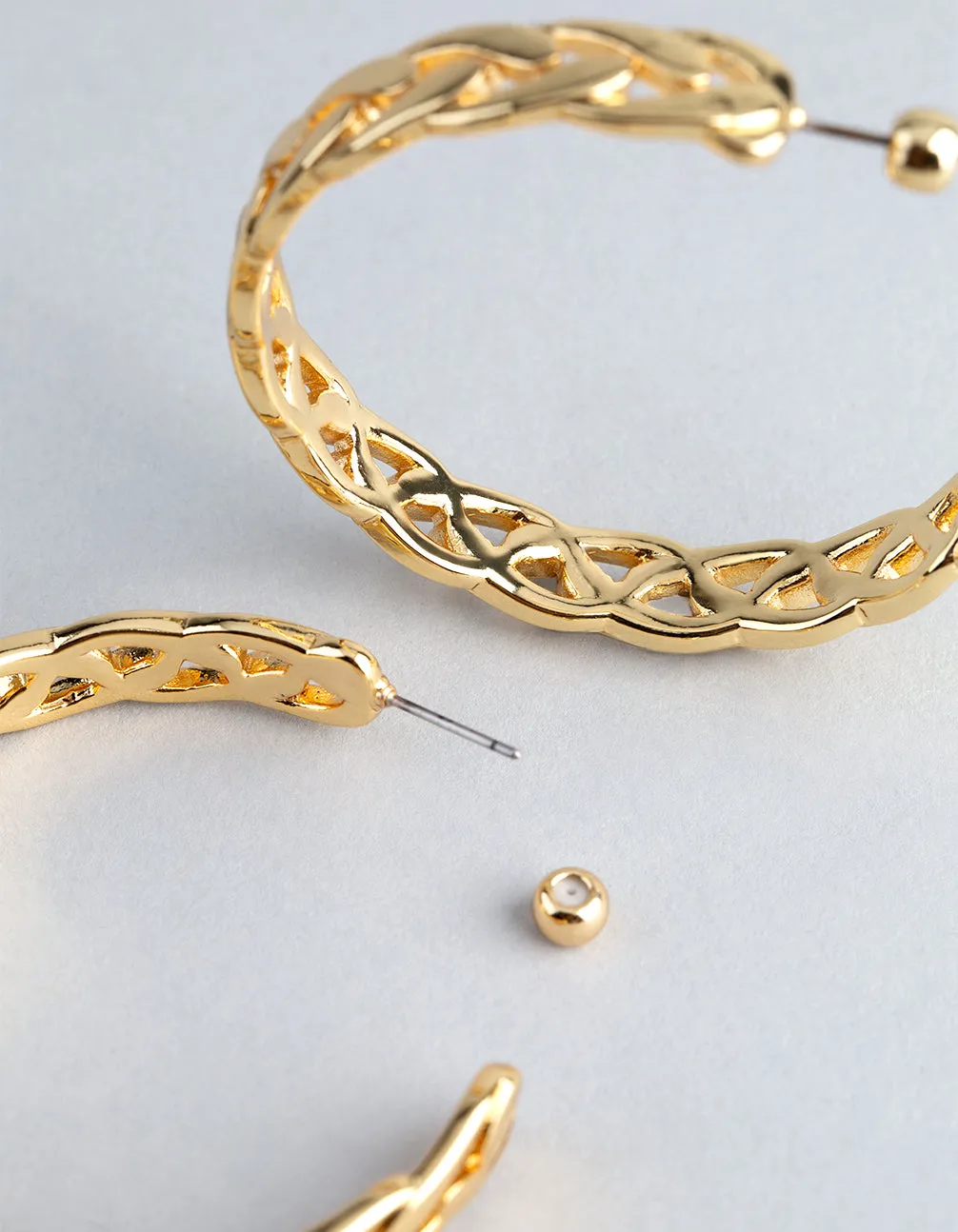 18ct Gold Plated Brass Chain Link Hoop Earrings