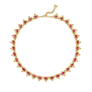 18K Pink Tourmaline Temple Necklace