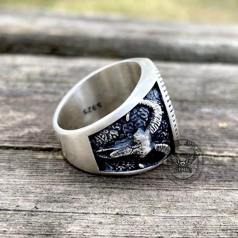 1937 Hobo Nickel Coin Sterling Silver Skull Ring