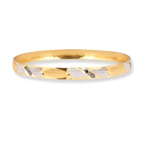 22ct Gold Bangle with Black & White Rhodium Plate Finish B-8559