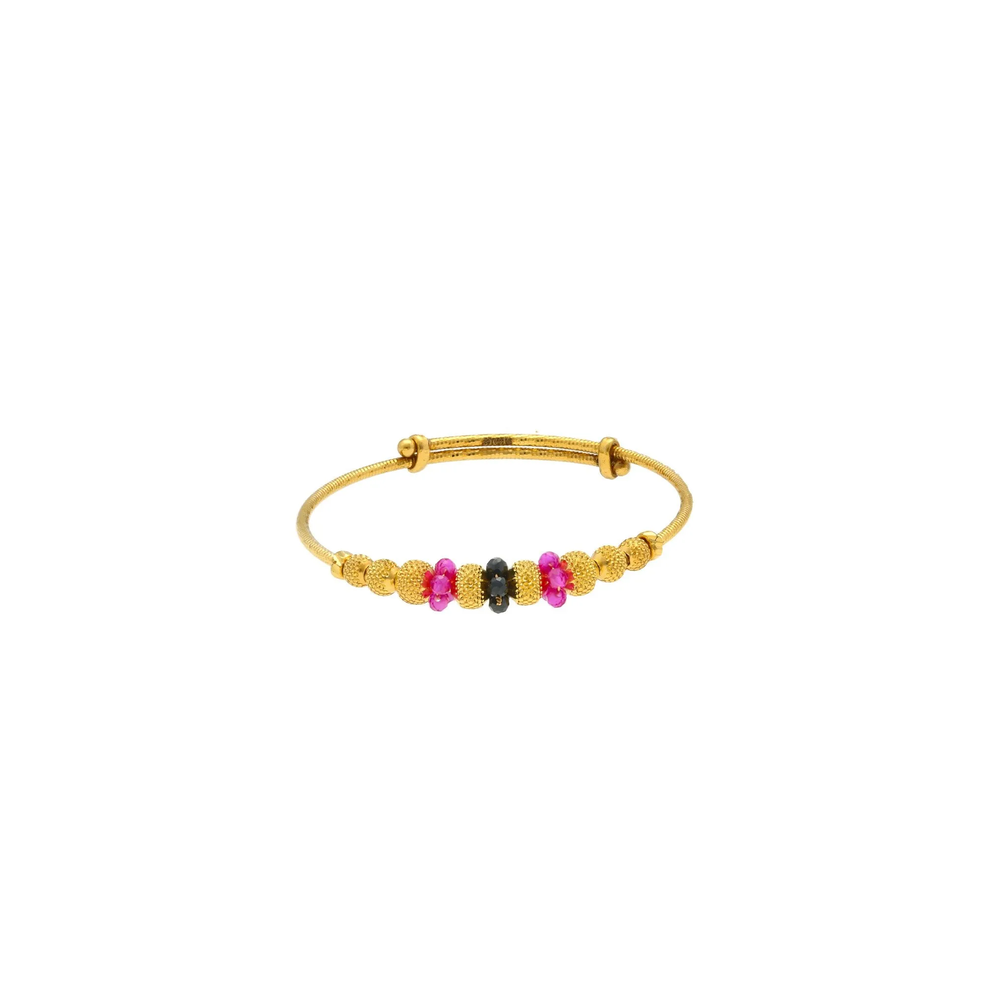 22K Gold Baby Bangle with Facing accents