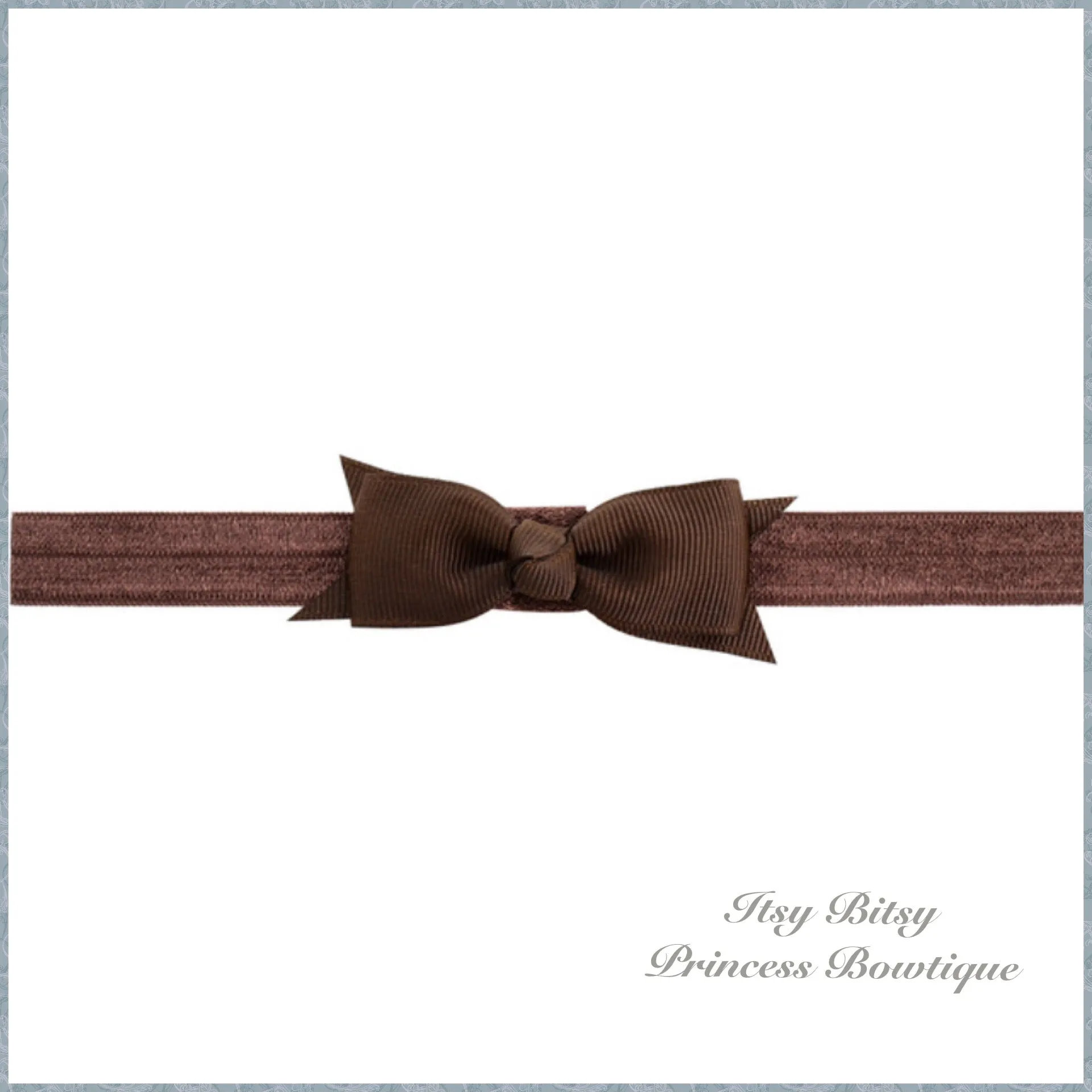 3 Inch Small flat bow on Elastic headbands