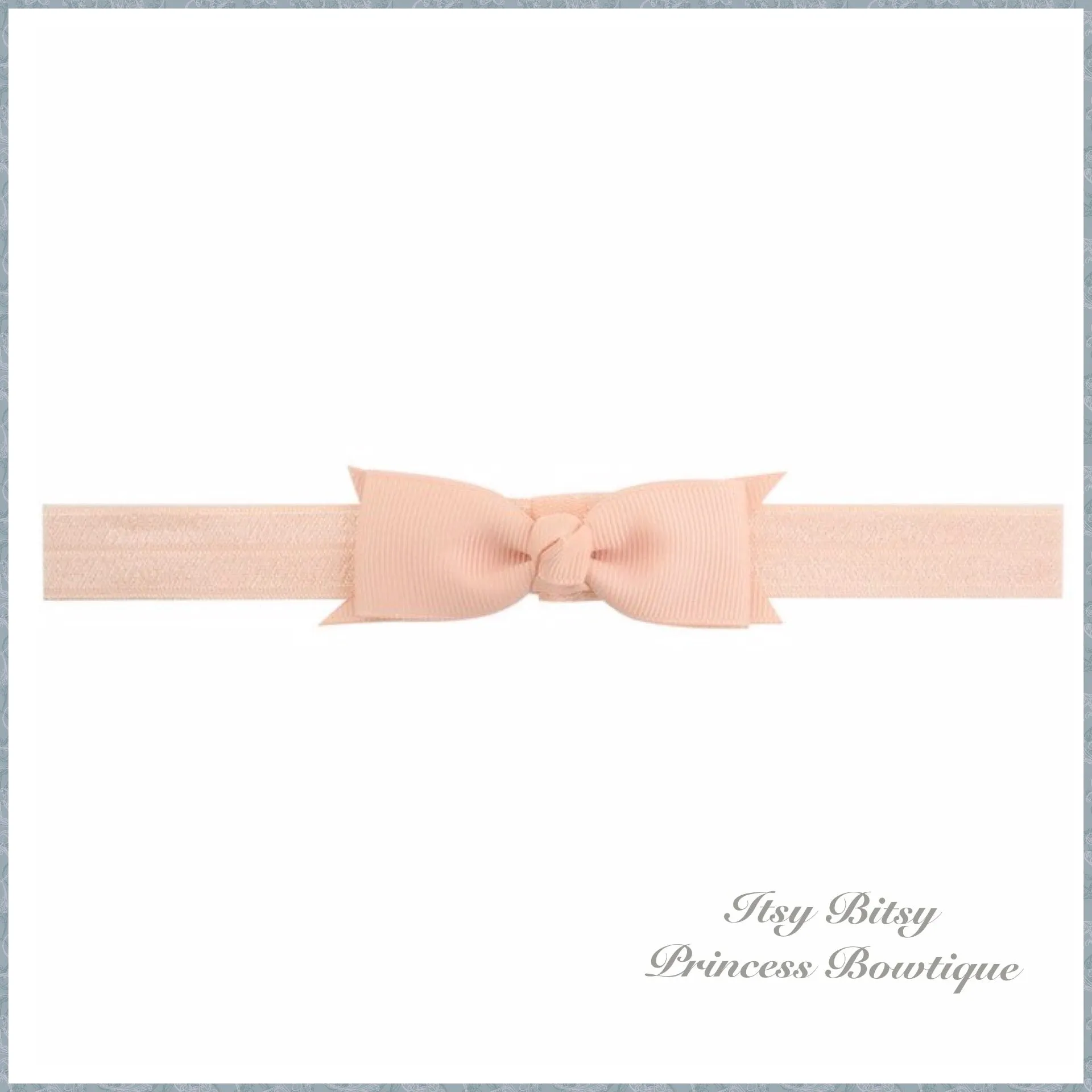 3 Inch Small flat bow on Elastic headbands