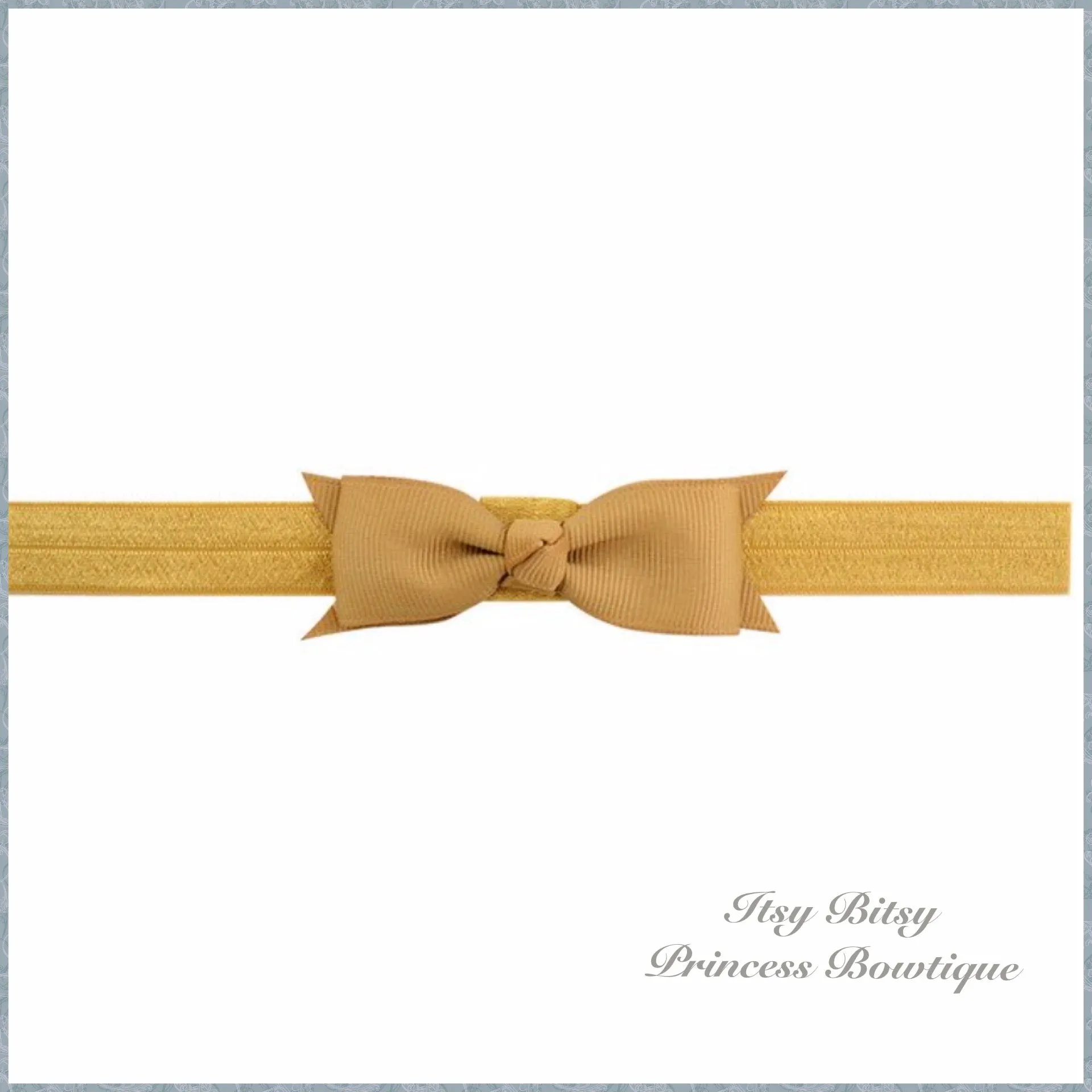 3 Inch Small flat bow on Elastic headbands