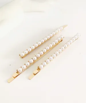 3 Piece Pearl Hair Bobby Pin Set