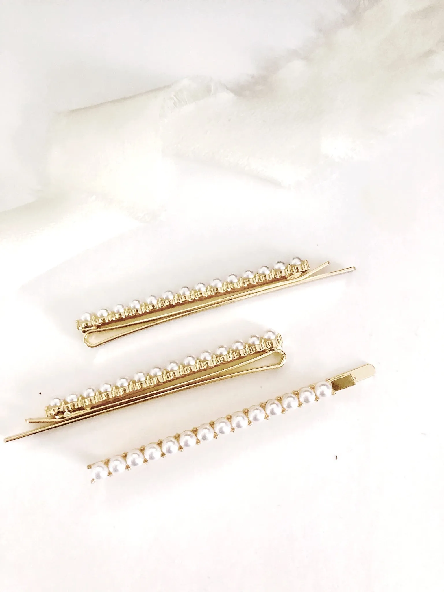 3 Piece Pearl Hair Bobby Pin Set