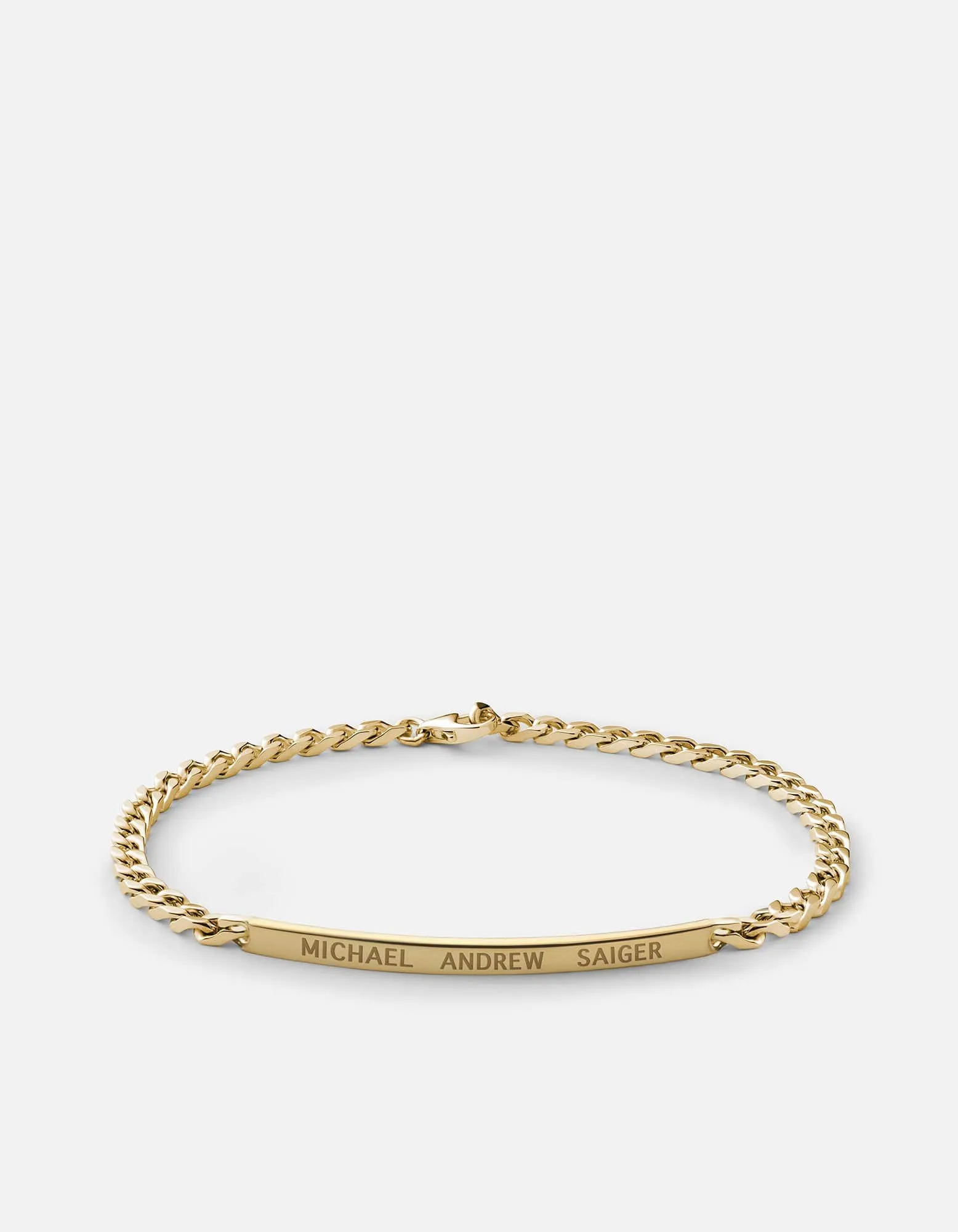 3mm ID Chain Bracelet, 14k Gold