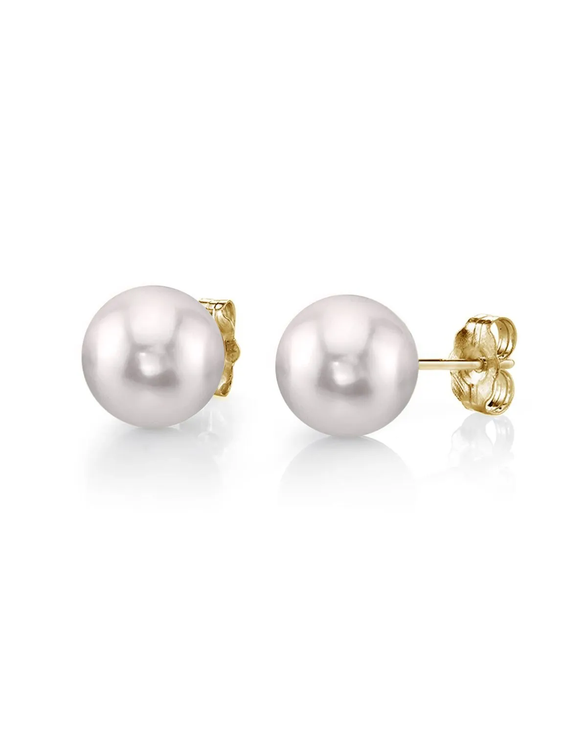 6.0-6.5mm White Akoya Round Pearl Stud Earrings