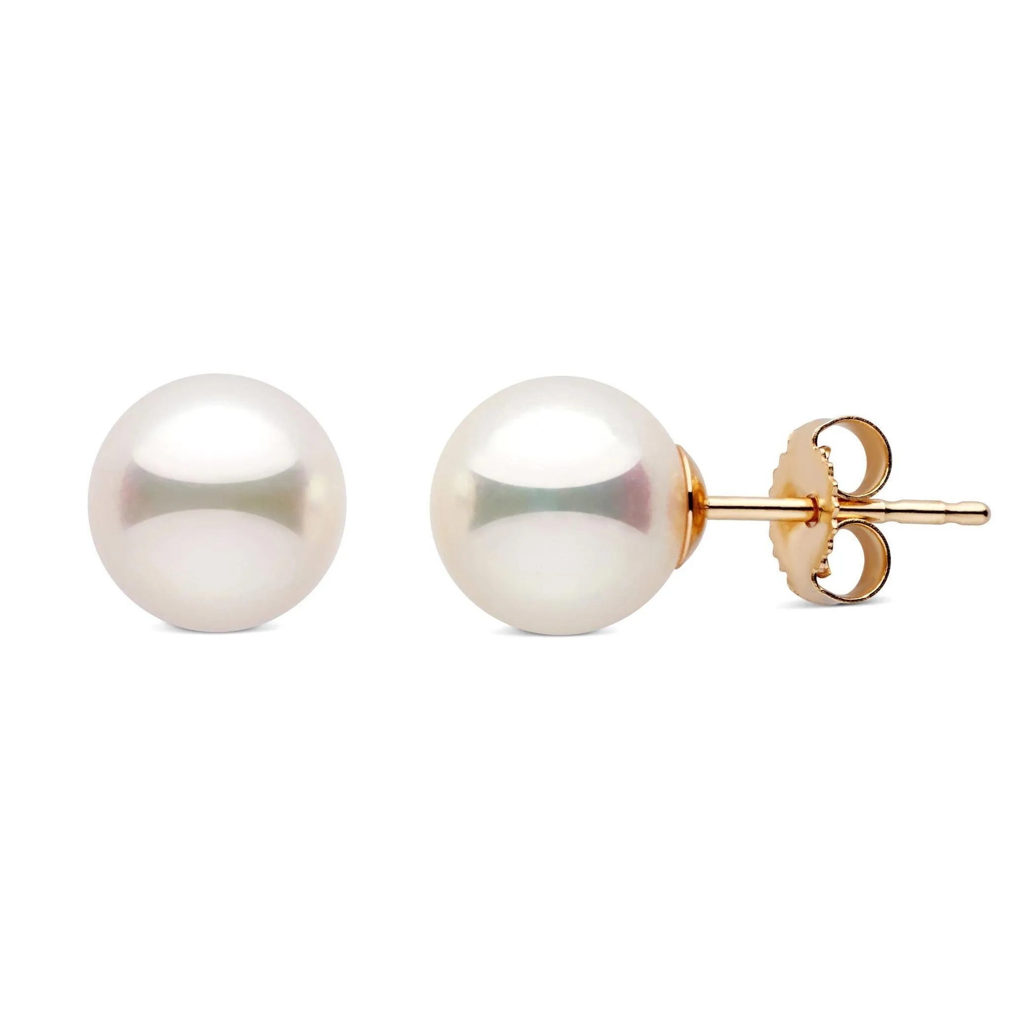 7.5-8.0 mm White Akoya AAA Pearl Stud Earrings