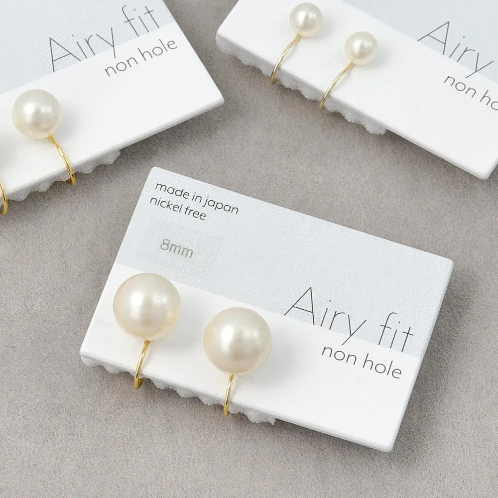 8mm Pearl Airy Fit Clip On Earrings