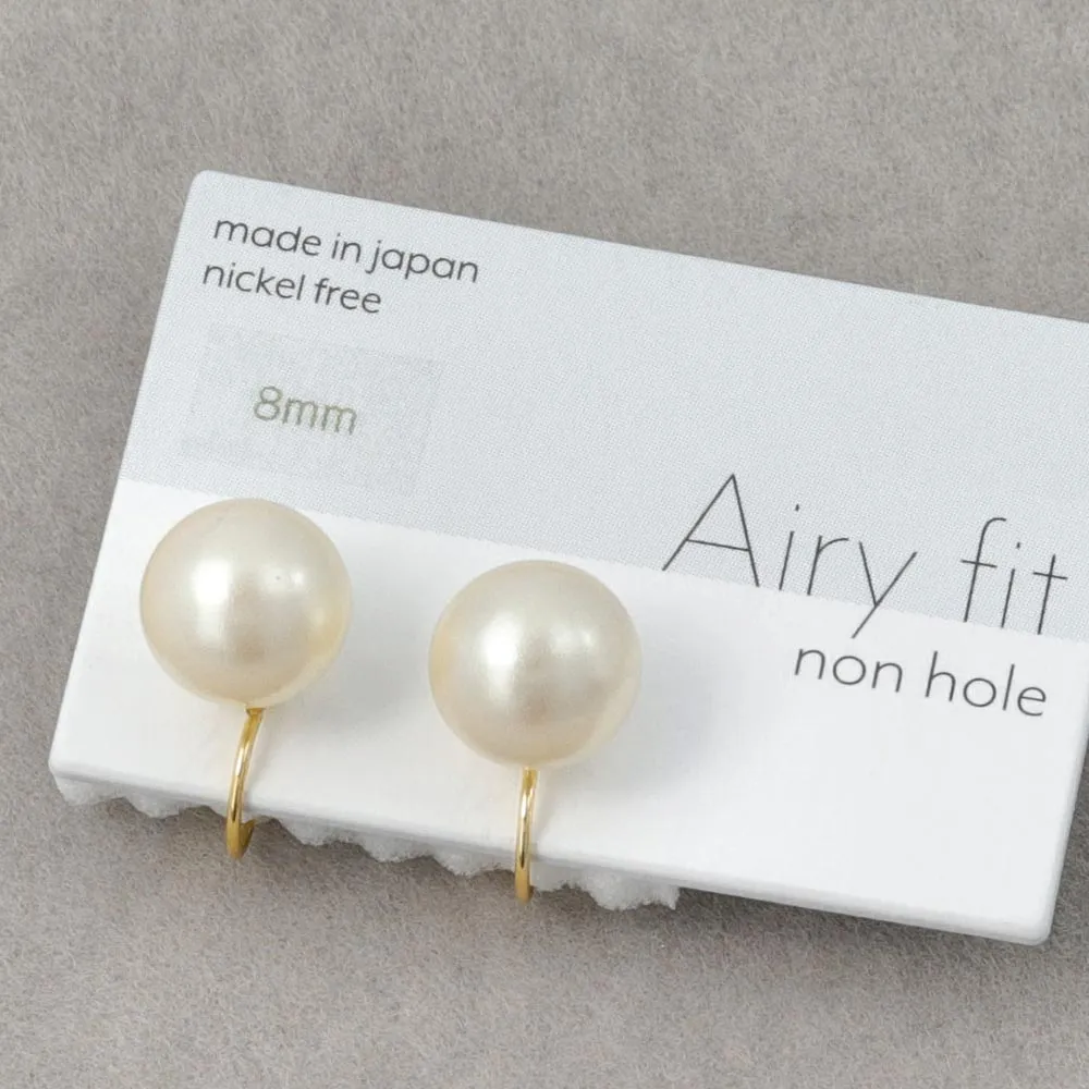 8mm Pearl Airy Fit Clip On Earrings