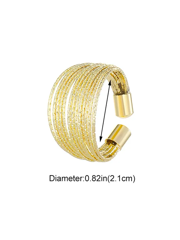 Adjustable Hollow Sequined Solid Color Rings Accessories