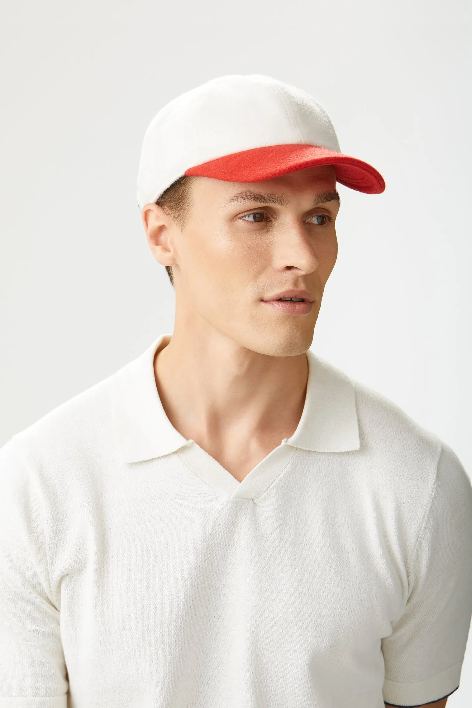 Adjustable Two-Tone Cashmere Baseball Cap