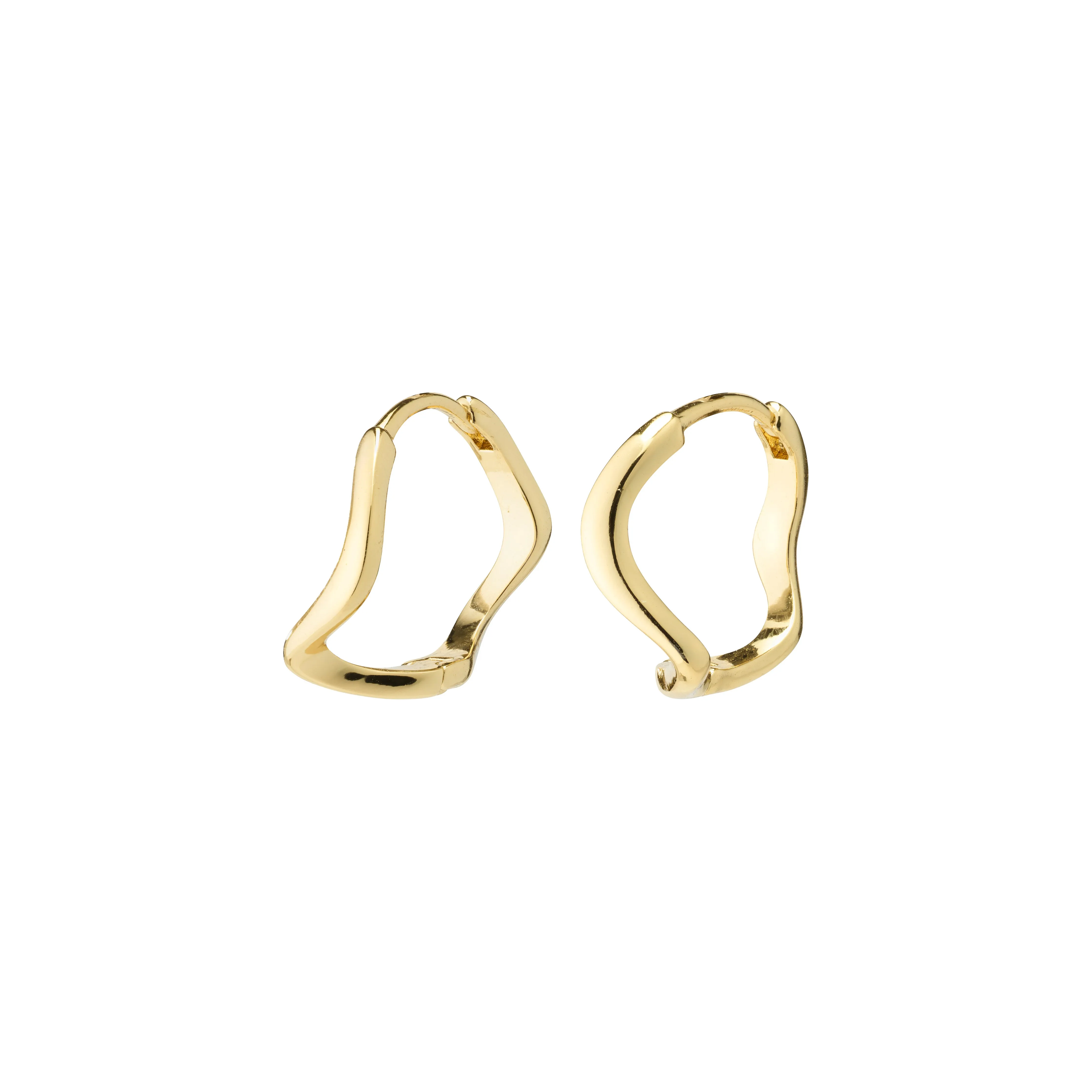 ALBERTE organic shape hoop earrings gold-plated