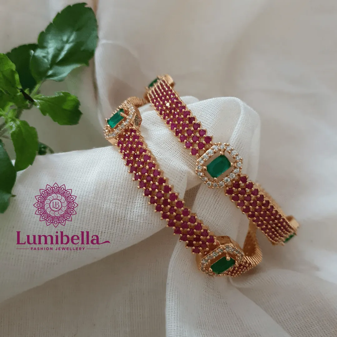 American Diamond Bangle Ruby