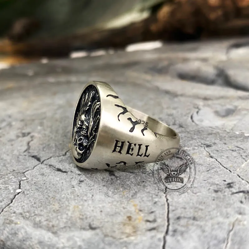 Angel Devil Sterling Silver Skull Ring