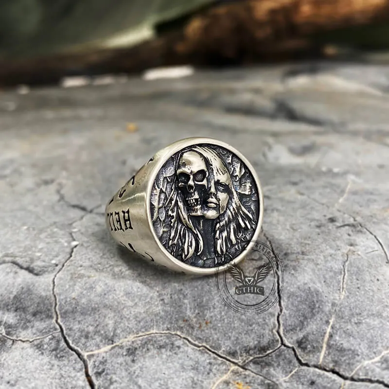 Angel Devil Sterling Silver Skull Ring