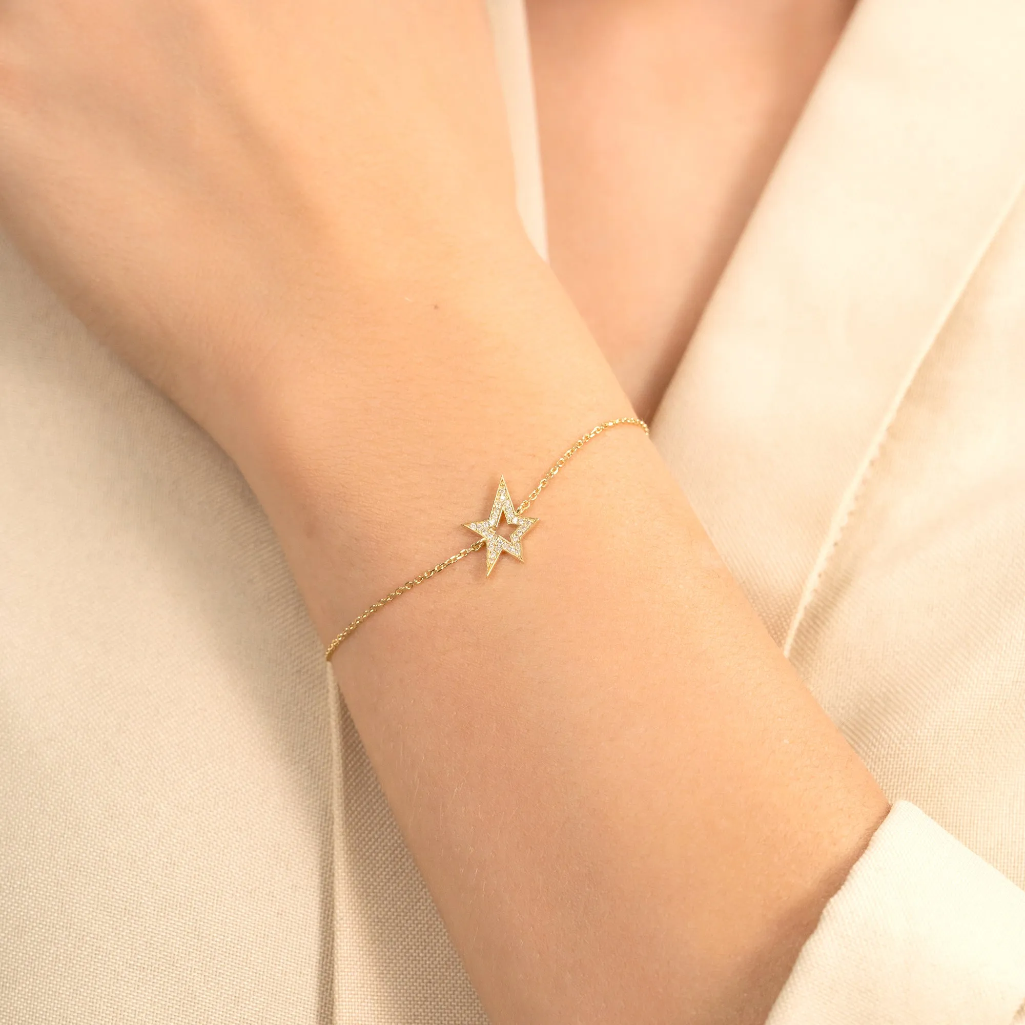 Asymmetric Diamond Star Bracelet, Leilani