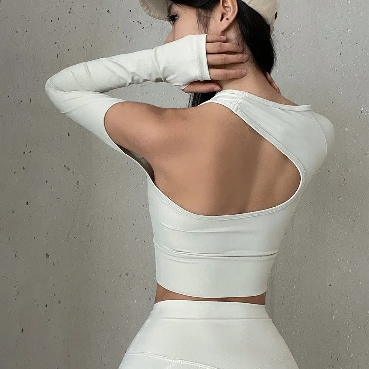 Asymmetrical back sport top