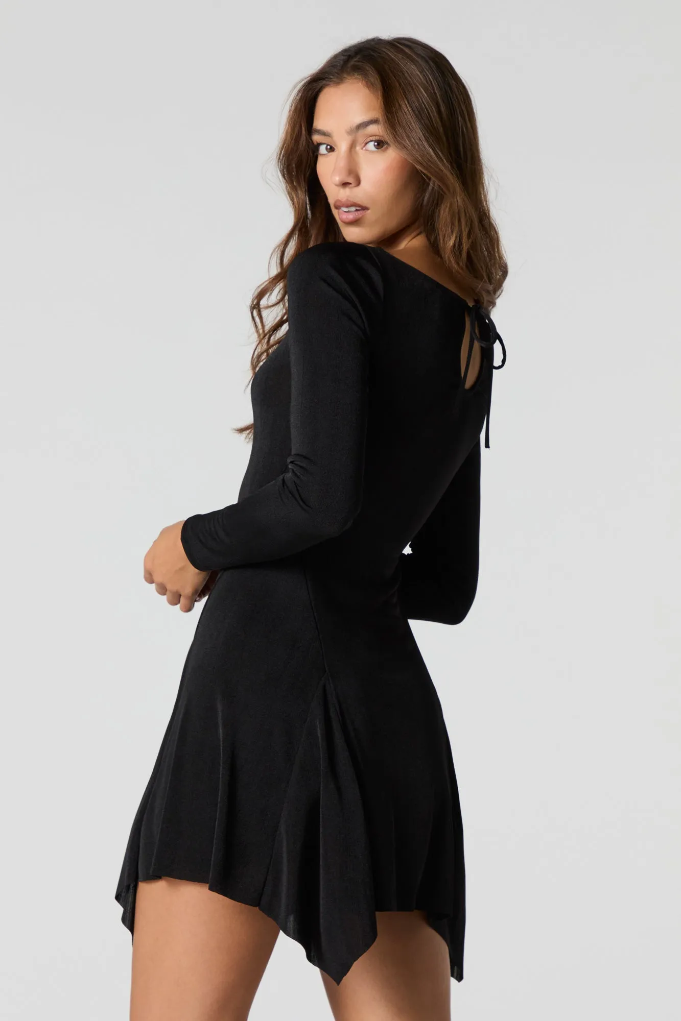 Asymmetrical Slinky Mini Dress