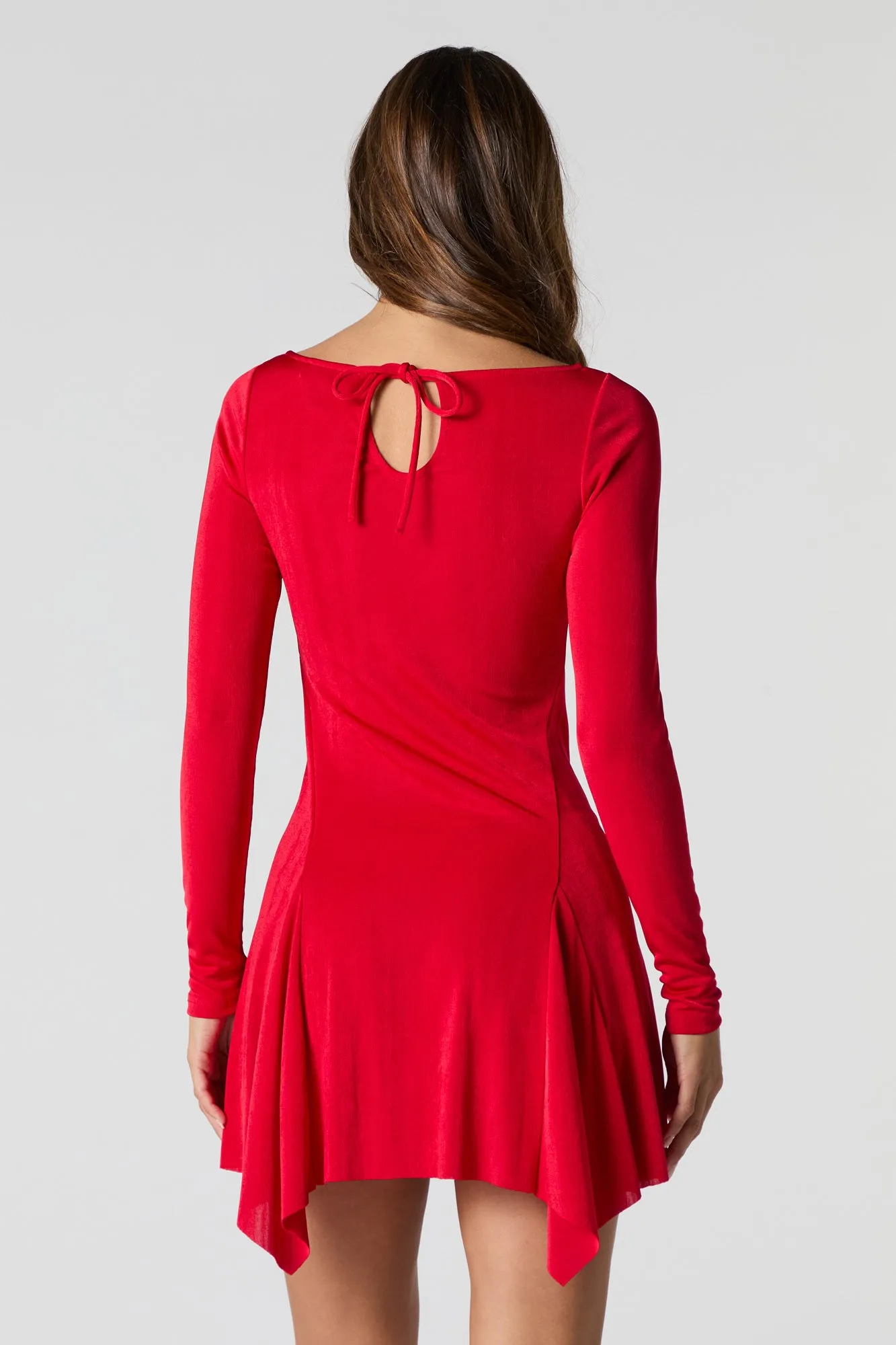 Asymmetrical Slinky Mini Dress