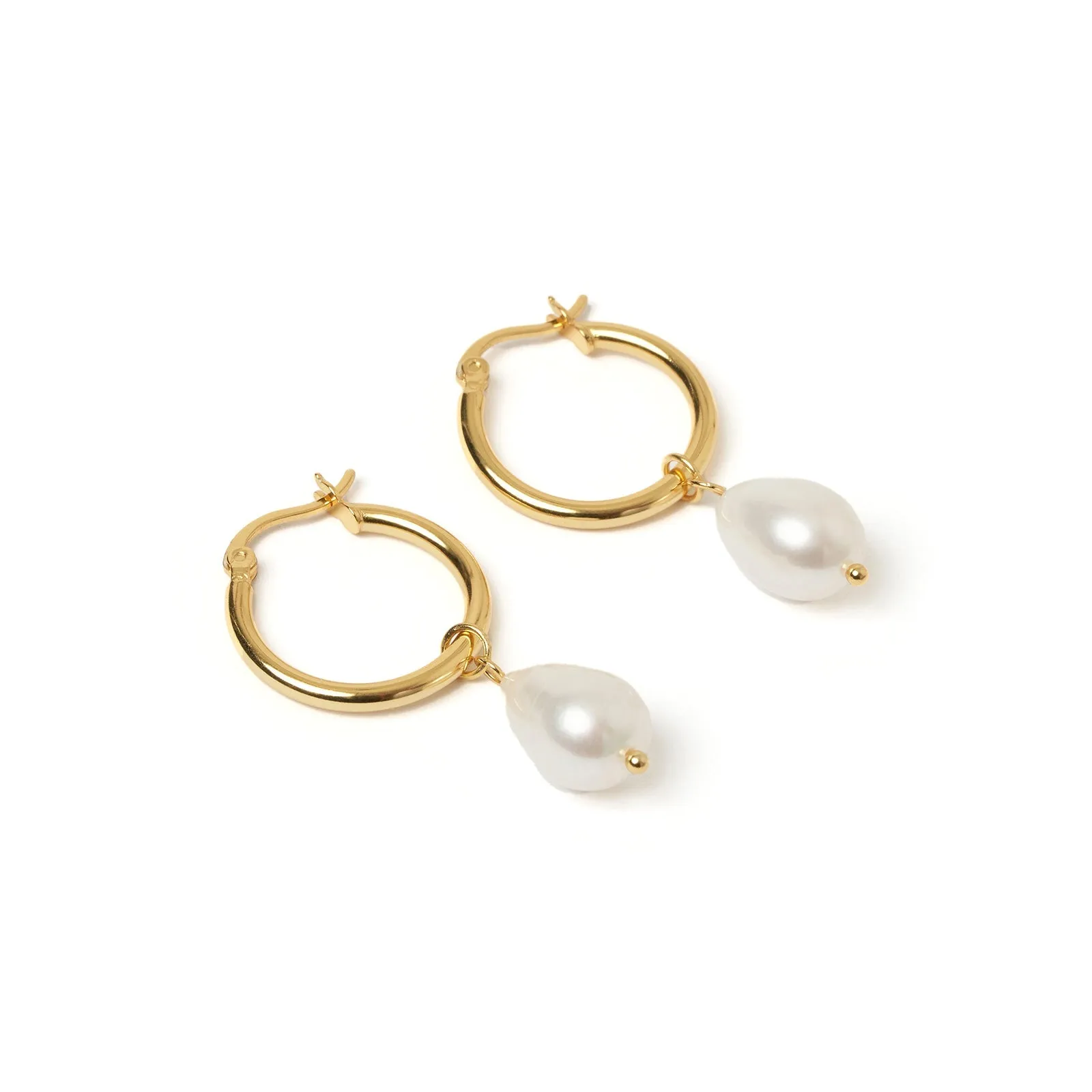 Augusta Gold Hoop & Freshwater Pearl Earrings