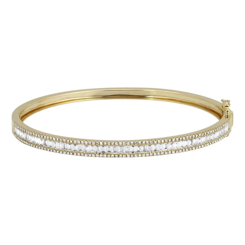 Baguette and Diamond Bangle