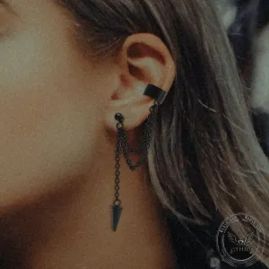 Black Awl Stainless Steel Punk Stud Earrings