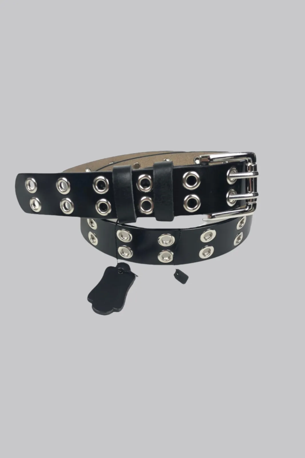 Black Double Eyelet Belt