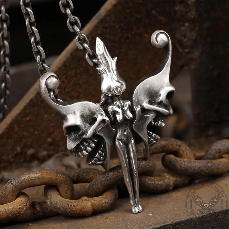 Butterfly Fairy Skull Pendant