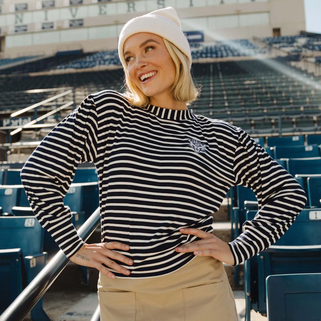 BYU Coco Long Sleeve Tee, Navy Stripe